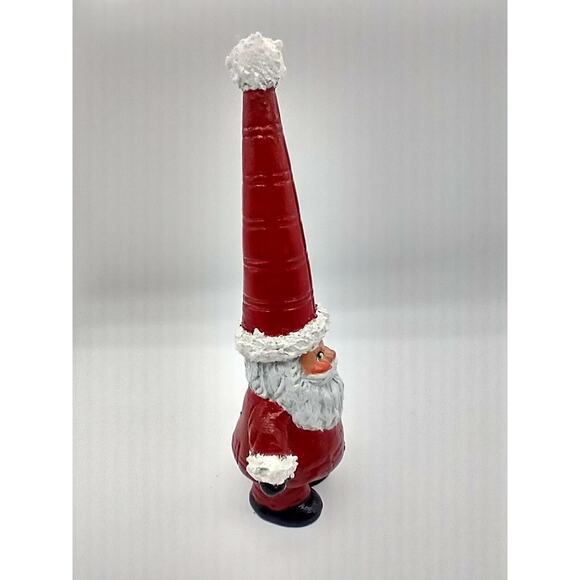 Classic Santa Gnomes Resin Figurine 6" Tall Red Pointy Hat - Picture 6 of 8